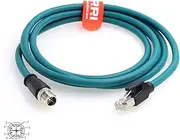 DRRI M12 X-Coded 8 Pole to RJ45 Gigabit Ethernet Interface Cat6 Shielded Cable (8M)