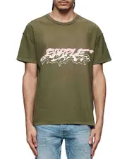 Purple Brand Inside Out Cotton Textured Logo Graphic Tee