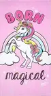 JoJo Siwa Born Magical Beach Towel measures 28 x 58 inches