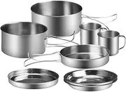APLVFFZH Camping Mess Kit Lightweight Stainless Steel Utensils for Picnic Fishing