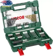 91-Piece V-Line Titanium Drill & Screwdriver Bit Set w/ Ratcheting Driver