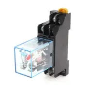 AC 110-120V 5A Coil Voltage Red Pilot Light DPDT 8Pins Power Relay + Socket Base