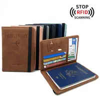 在飛比找蝦皮購物優惠-皮革護照夾 RFID防盜刷護照套 護照套 護照夾 護照包 s