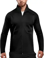 [Zengjo] Men's Track Jackets Full Zip Running Athletic Workout Lightweight Windproof Jacket with Zipper Pockets Quick Dry