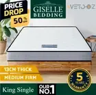 Luxury 13cm Mattress Top Bedding Medium firm Bonnell spring 5Yrs King Single