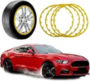 Rim Protector Rim Protectors for Alloy Wheels, Cars Trucks Universal Wheel Hub Decorative Bar, for 16-20Inch Diameter Alloy Wheels, 4 Color(Color:02-Red,Size:17 INCH)(01-Yellow,16 INCH)