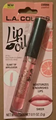 L.A. Colors Grapefruit Lip Oil C68866 Moisturizes and Nourishes Lips 9 ct.
