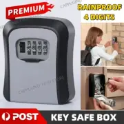 Safe Lock Key 4 Digit Combination Storage Box Padlock Security Wall Mounted Home
