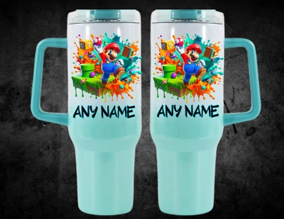 PERSONALIZED NINTENDO MARIO BROS. SHIMMER TUMBLER 40 OZ
