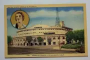 Postcard Aimee Semple Mcpherson Angelus Temple Los Angeles CA