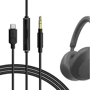 Geekria USB-C Digital to Audio Cable with Mic Compatible with Sony ULT WEAR, WH-1000XM5/1000XM4, WH-XB910N, WH-CH720N, Replacement Type-C Cord with Inline Microphone (4 ft/1.2 m)