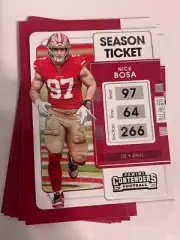5x NICK BOSA 2021 Panini Contenders Football LOT #90
