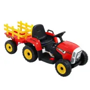 Rigo Kids Ride On Car Tractor Trailer Toy Electric Cars 12V Battery Red Kids Rid