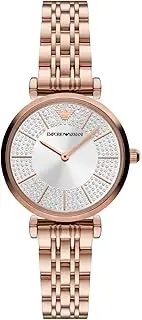 [Emporio Armani] Women's Rose Gold Stainless Steel Gianni T-Bar Analogue Watch, 32mm