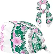 [CWAGFEQZ] Scrub Caps Women,Scrub Hats Suitable for Women,Mandala Elephant Ethnic Flower