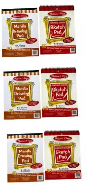 (3 Pack of 2) Melissa & Doug Sketch & Drawing Pads 50 & 40 Sheets Art Supplies