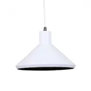 Benson Classic Metal Cone Cord Drop Pendant Light Lamp - Matte White Gold Inside