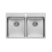 Oliveri Sonetto Inset Double Bowl Sink - Stainless Steel