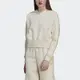 Adidas Sweater HM1738 女 短版上衣 運動 休閒 經典 三葉草 短版 寬鬆 舒適 國際版 米白