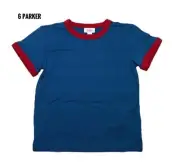 Size 4 KIDS Lularoe PARKER TEE Blue Red Ringer Fits 4