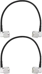 OTOTEC 2pcs 30cm RG58 Coaxial Cable UHF PL259 Right Angle Male to Male RF Coax 50ohm Extension Cable for CB & HAM Radios, SWR Meters, VHF Radios, Antenna Analyzers