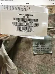 Army combat Coat, army issue, size small short, new,