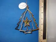 Tree Ornament 3D Tree with Star and Yellow Crystal Metal M2294 136
