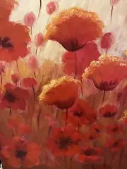 Abstract floral Oil Painting On Canvas 18x24