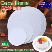 10x Cake Board Silver Round Cardboard 6"/8"/10" Heavy Duty Cake Boxes Boards AU