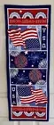 Table Runner Patriotic Patchwork Home Sweet Home NWT linens Red White Blue 13x36