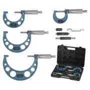 Outside Micrometer 0-1" 1"-2" 2"-3" 3"-4" Measuring 0.0001" Graduation 4in1 Set
