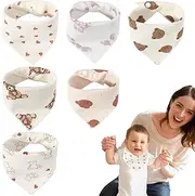 Drool Bibs for Baby Boy - Adjustable Kid Burp Cloth Baby Drool Cloth - Absorbent Toddler Bibs Animal Print Kid Eating Apron for Baby Aged 0-2 Years Old