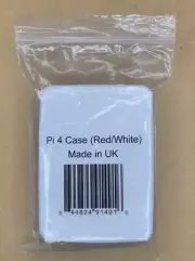 Raspberry Pi 4 Model B Case Red/White - includes rubber feet