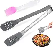 1 Set Silicone Food Clip Grill Tong Household Steak Tong Multi-Function Cooking Oil Brush Random Color