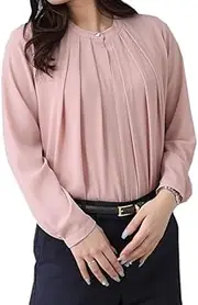 [SMART BIZ] Women's Blouse, Non-Iron, Non-See-Through, Fashionable, Work Blouse, Band Color, Office Casual, Business Casual, Busy Casual