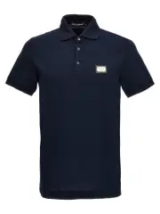 [Dolce & Gabbana] Dolce & Gabbana-Dg Essential Cluster Polo Blu-Uomo 46IT Blue