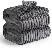 Bedsure Blankets Queen Size for Bed - Cozy Soft Blankets for Women, Cute Large Fleece Throws for Girls, Grey, 90x90 Inches