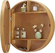 Round Mirror Cabinet for Bathroom, Wall Mounted Circular Mirror, Storage Mirror, Round Medicine Cabinets, Mirror Cabinet for Wall Mounted Bathroom, Bedroom, Living Room, Bathroom Wall Mirror