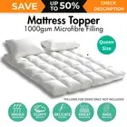 Pillow Top Mattress Topper Fully Fitted 1000GSM Bed Cover Protector Queen Size