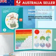 Children Magnetic Fraction Learning Math Toys Wooden Fraction Book Puzzle Set