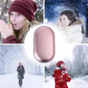 Rose Gold Portable Mini Hand Warmer USB Rechargeable 2 In1 Pocket Power Bank Winter Heater
