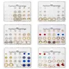 Geometric Hypoallergenic Stud Earrings Set Butterfly Heart Piercing Jewelry
