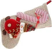 FONDOTIN Christmas Hanging Stocking Present Bag Knitted Snowman Decoration for Holiday Cheer for Candy Chocolates and Christmas Ornament