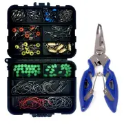 172pcs High Strength Fishing Accessories Tackle Box Swivels Snaps Hooks Rings