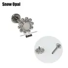 1Pcs Surgical Steel&Titanium Opal Zircon Ear Stud Labret Stud Lip Ring Cartilage