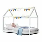 New Wooden Bed Frame Single Size Mattress Base Pine Timber Platform White