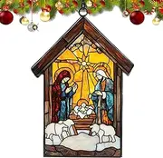 Nativity Christmas Acrylic Suncatchers,Sturdy Window Suncatchers - Portable Garden Suncatchers Holiday Decorations for Family Friends Colleagues