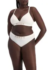 [Bonds] Retro Rib Seamless Hi Bikini in White / Blushed