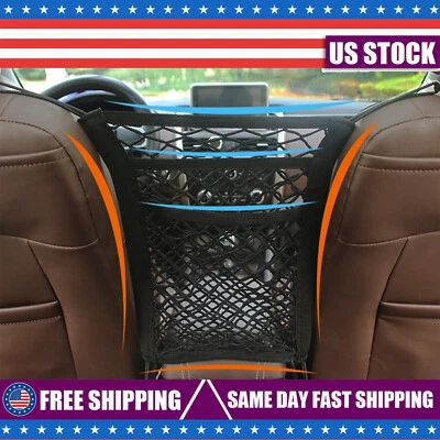 Layer Elastic Net Pocket Bag Between Car Seat Organizer Storage Mesh Holder✔
