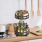 Lazy Susan Spice Rack Organizer 2 Tier Rotate Height Adjustable Kitchen Counter